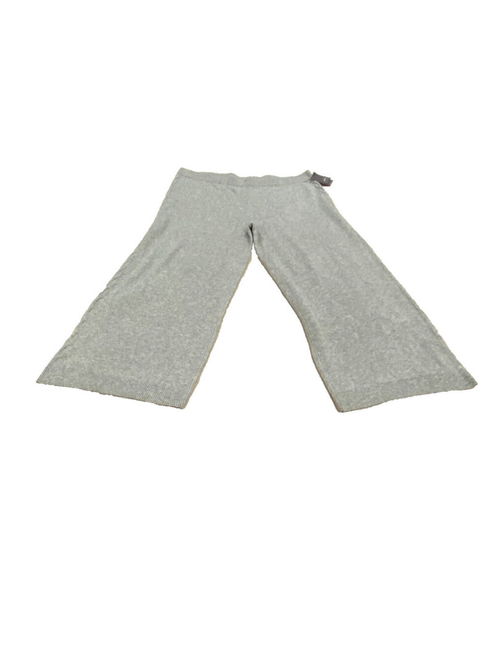 Auden Luxe Cozy Wide-Leg Knit Pants Women's Size XXL Gray Cable Side Detail NWT